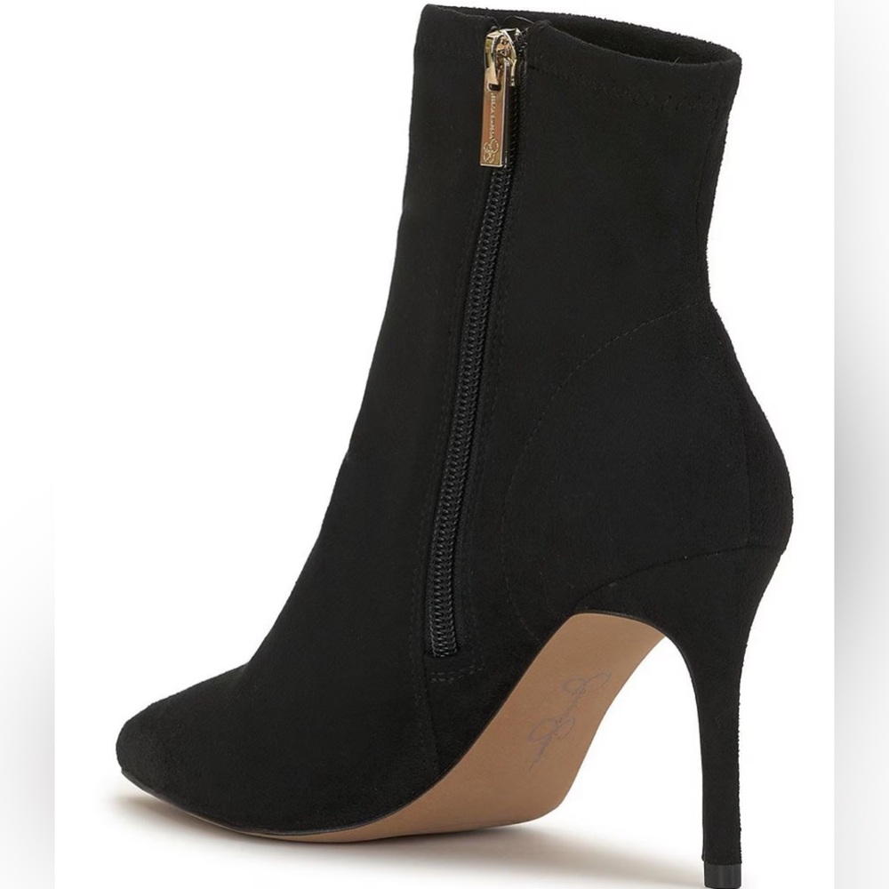 Jessica Simpson black Semaja Faux Suede Pointed Toe Booties 7.5
